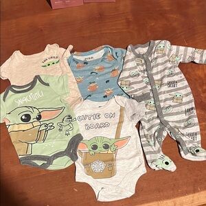 Star Wars Baby Yoda Bundle by size 0-9 months Comes